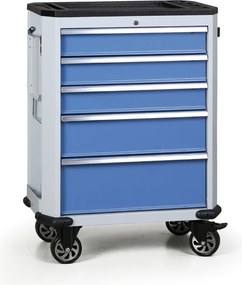 Wózek warsztatowy mobilny na narzędzia G2, 5 szuflad, niebieski