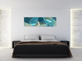 Obraz - Turkusowa abstrakcja (170x50 cm)