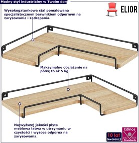 Zestaw 2 nowoczesnych półek wiszących dąb sonoma L0-H85