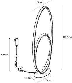 Designerska lampa podłogowa beżowa z wbudowaną diodą LED z 3-stopniową regulacją - BoomerangDesignerski Oswietlenie wewnetrzne