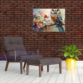 Obraz na szkle - Malowana sowa (70x50 cm)
