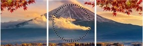 Obraz - Japonia, Góra Fuji (z zegarem) (90x30 cm)