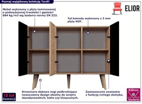 Nowoczesna komoda na nóżkach dąb artisan + czarny - Dubby 3X