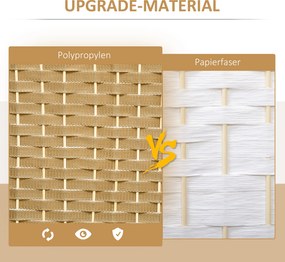 HOMCOM 6-częściowy Parawan, Składany Parawan do Ochrony Prywatności, Ścianka Działowa do Salonu, Sypialni, Biura Domowego, Naturalny