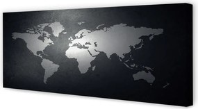Obraz na płótnie Biała Mapa na Czarnym Tle