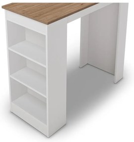 Stolik barowy z blatem w dekorze dębu 52x120 cm Peru – Marckeric