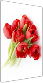 Obraz zdjęcie na ścianę akryl pionowy Czerwone tulipany