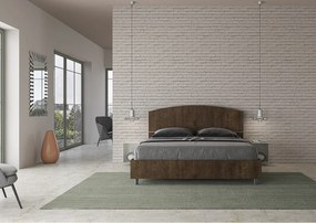 Łóżko wyposażone w stelaż z listwami z pojemnikiem 160x190 Orzech Dora