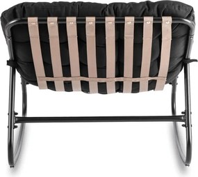 Fotel Bujany Wypoczynkowy AURORA na Płozach Czarny Nowoczesny