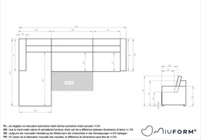 Beżowy rozkładany narożnik modułowy ze schowkiem (lewostronny) Lulu – Miuform