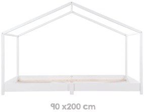Białe łóżko dziecięce w kształcie domku 90x200 cm Montessori – Roba