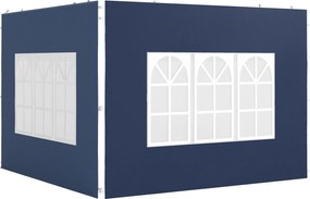 Outsunny 2-częściowy zestaw ścian bocznych do pawilonu 3x3 3x6, wodoodporne ściany z oknami, niebieskie | Aosom PL