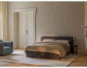 Czarne tapicerowane łóżko dwuosobowe ze schowkiem i stelażem 180x200 cm Elizabeth – Micadoni