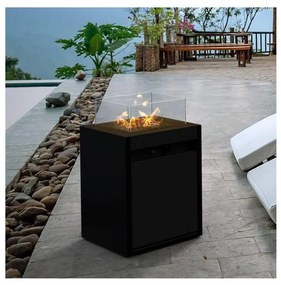 Planika Square GAS - zewnętrzny gaz Kominek 79,7x48 cm 10kW