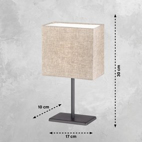 Czarno-beżowa lampa stołowa z tekstylnym kloszem (wysokość 30 cm) Kate – Fischer &amp; Honsel
