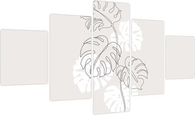 Obraz - Line art monstera N⁰3 (125x70 cm)
