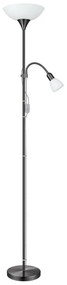 Czarna lampa stojąca ze szklanym kloszem (wysokość 176,5 cm) UP 2 – EGLO