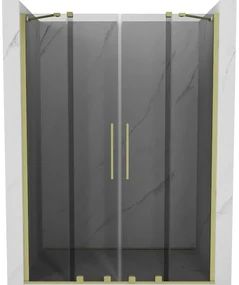 Mexen Velar Duo drzwi prysznicowe rozsuwane 140 cm, grafit, złote szczotkowane - 871-140-000-42-55