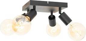 Nowoczesny reflektor czarny kwadratowy 4-światłowy - Facil