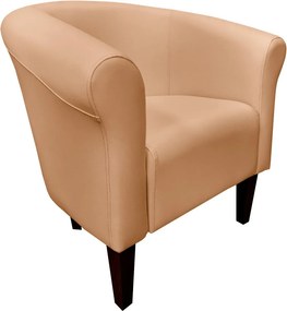 Fotel Milo tkanina Eko-skóra elegancki fotel do salonu i gabinetu : Kolor nogi - Venge, Kolor tkaniny - EKO-SKÓRA - 14D, Wysokość nogi - 20 cm