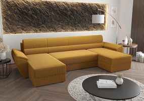 Musztardowy narożnik rozkładany z pojemnikiem G7-H00