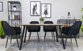 Zestaw czarnych pikowanych krzeseł 2 szt. - Estel