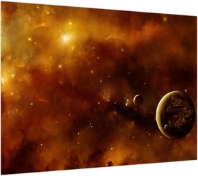 Obraz - Planety z mgławicą (70x50 cm)