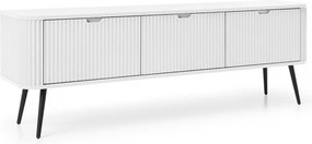 Szafka RTV: Biała, Czarne nogi, 168 x 57 x 39 cm