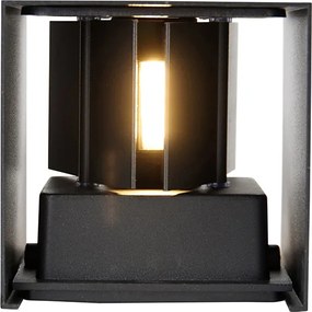 Kinkiet zewnętrzny czarny z LED 2-światła IP54 - Edwin