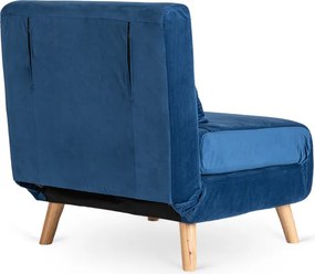 Fotel Rozkładany Leżanka Wypoczynkowy MARRY do Spania Granatowy