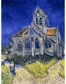 Obraz – reprodukcja 50x70 cm The Church at Auvers, Vincent van Gogh – Fedkolor