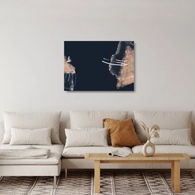 Obraz na szkle - Ciemnoniebieska abstrakcja (70x50 cm)