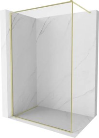 Mexen Kioto-F ścianka prysznicowa Walk-in z ramką 80 x 202 cm, transparent 8 mm, złota szczotkowana - 800-080-104-55-00