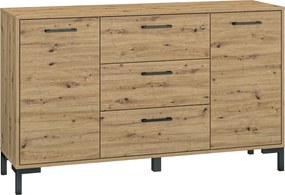 Komoda z szufladami i półkami Nevio 12, dąb artisan