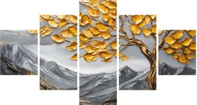 Obraz – Drzewo ze złotymi liśćmi (125x70 cm)