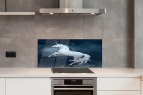 Szkło do Kuchni na Ścianę Jednorożec na tle Planet