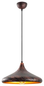 Lampa wisząca w czarno-miedzianym kolorze z metalowym kloszem ø 34 cm Barek – Opviq lights