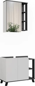 Zestaw mebli łazienkowych antracyt/biały 80x35x65 karen