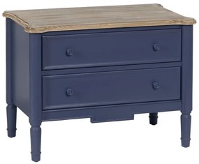 Niebieska niska komoda z litego drewna jodłowego 80x60 cm – Ixia
