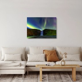 Obraz na szkle - Zorza polarna na Islandii (70x50 cm)