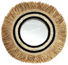 Okrągłe lustro boho z ozdobną ramą K9-M15