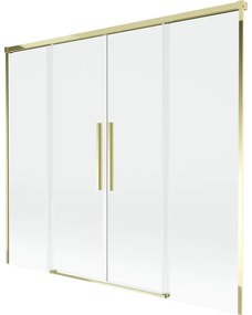 Mexen Rox parawan nawannowy 2-skrzydłowy rozsuwany 180 x 150 cm, transparent, złoty - 8C9-180-002-50-00