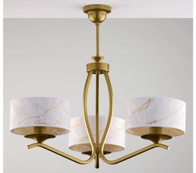 Jupiter 2109 - Żyrandol na pręcie KASZMIR 3xE27/15W/230V biały/złoty/dekor marmuru