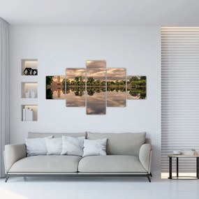 Obraz jeziora i drzew (125x70 cm)