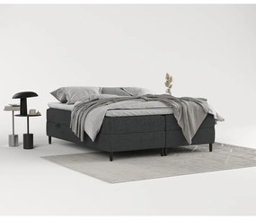 Ciemnoszare łóżko boxspring ze schowkiem 200x200 cm Malte – Maison de Rêve
