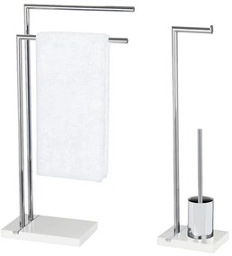 Stojak na ręczniki, papier toaletowy i szczotkę do wc NOBLE WHITE - zestaw, WENKO