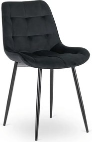 Zestaw Stół Kwadratowy Rozkładany MAX 80-160 cm Dąb Craft/Czarny i 6 Krzeseł Tapicerowanych CHRIS Czarnych