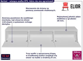 Biała nowoczesna szafka RTV - Elorones 4X