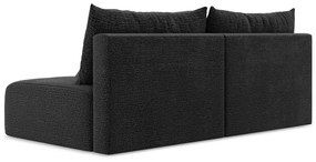 Czarna rozkładana/ze schowkiem sofa 216 cm Kalena – Makamii