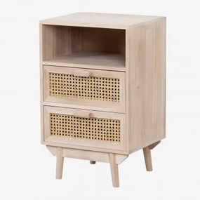 Zestaw 2 Drewnianych Stolików Nocnych Ralik Z Miejscem Do Przechowywania Naturalna - Sklum